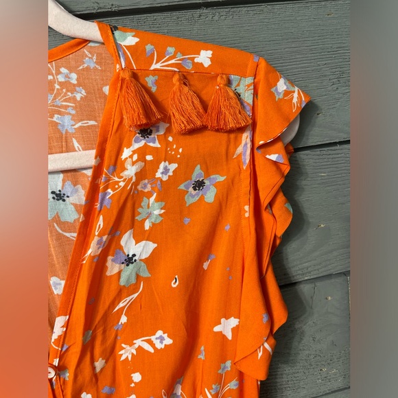 NWT Maaji Orange Floral Flowering Secret Cinched Maxi  Dress Sz Small - Picture 5 of 16